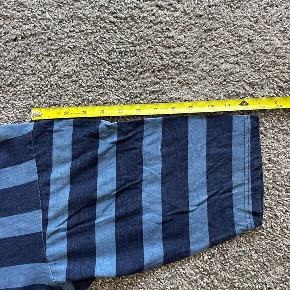 Vintage 90s Pacific Coast Highway California AOP Shirt Blue Striped Size M - Picture 8 of 8